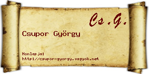 Csupor György névjegykártya