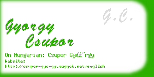 gyorgy csupor business card